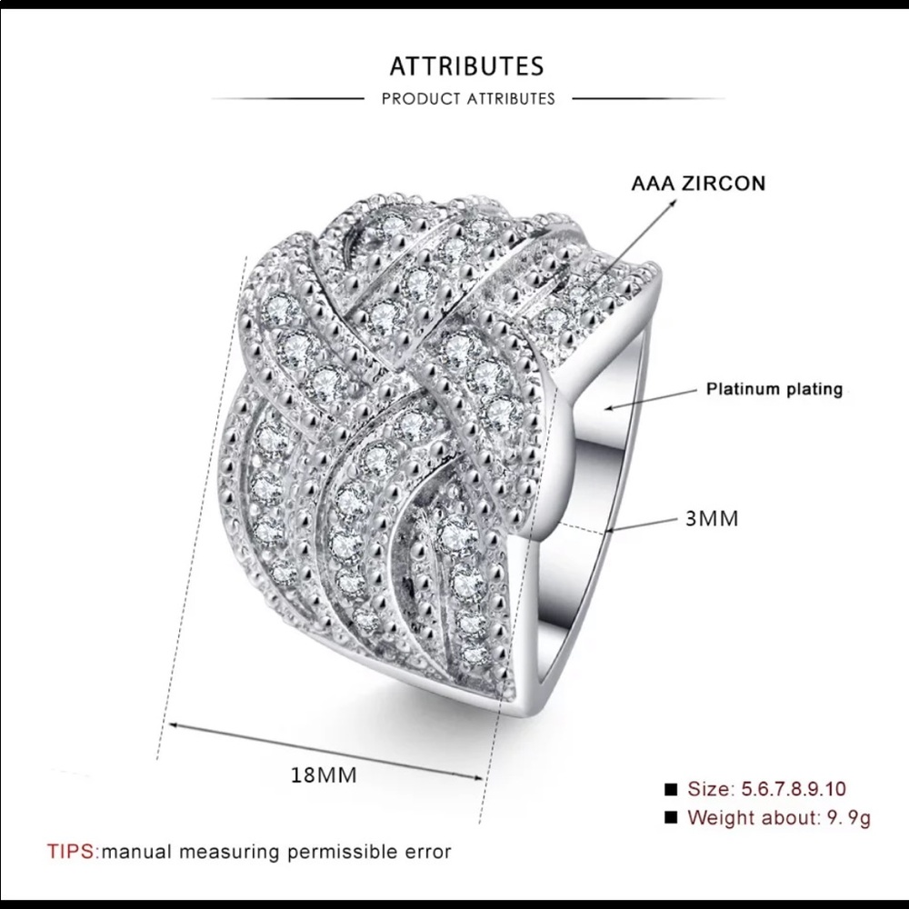 VICTORY ♡ Cubic Zircon Ring GIFT size 7 - Picture 5 of 6